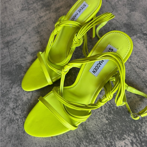 Steve Madden Women's Neon Green Strappy Heels - Picture 1 of 5